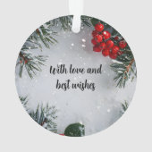 Schneekiefern, Holly Berries, ohne Foto Ornament (Rückseite)