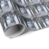 Schneekiefern in blauem Licht - ECHO PRINT — Geschenkpapier (Rolleneckpunkt)