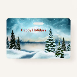 Schneekiefern in der Nähe des Sees Ausweis