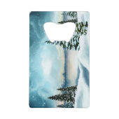 Schneekiefern in der Nähe des Sees Geldbeutel Flaschenöffner (Rückseite)