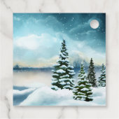 Schneekiefern in der Nähe des Sees Geschenkanhänger (Rückseite)