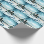 Schneekiefern in der Nähe des Sees Geschenkpapier (Ecke)