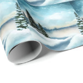 Schneekiefern in der Nähe des Sees Geschenkpapier (Rolleneckpunkt)