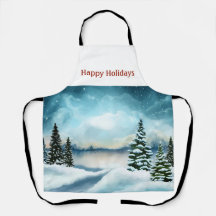 Schneekiefern in der Nähe des Sees