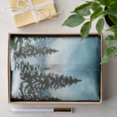 Schneekiefern in der Nähe des Sees Seidenpapier (Geschenk)