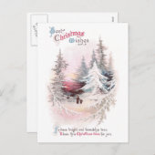 Schneekiefern und Rosa Sonnenuntergang Weihnachten (Vorne/Hinten)