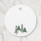 Schneekiefernbäume, Hirschweihnachtsmarken Geschenkanhänger (Rückseite)