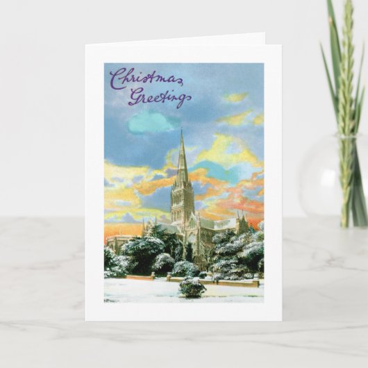 Schneekirche Feiertagskarte (Vorderseite)