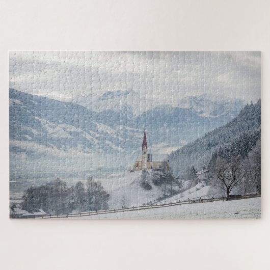 Schneekirche in Zillertal im Winter Puzzle (Horizontal)