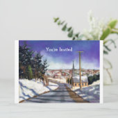 Schneekirche:Malerei:Weihnachtseinladung Einladung (Stehend Vorderseite)