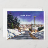 Schneekirche:Malerei:Weihnachtseinladung Einladung (Vorne/Hinten)