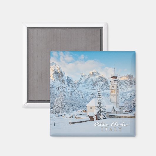 Schneekirche mit Berghang Magnet (Vorderseite/Rückseite)