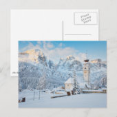 Schneekirche mit Berghang Postkarte (Vorne/Hinten)