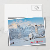 Schneekirche mit Berghang Postkarte (Vorne/Hinten)