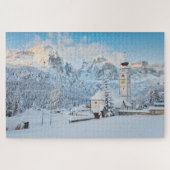 Schneekirche mit Berghang Puzzle (Horizontal)