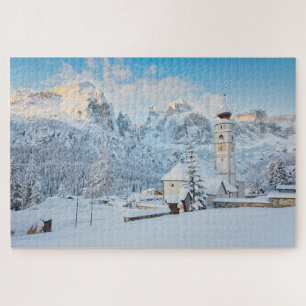 Schneekirche mit Berghang Puzzle