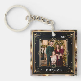 Schneeklockenrahmen Familienfoto Weihnachten Acryl Schlüsselanhänger