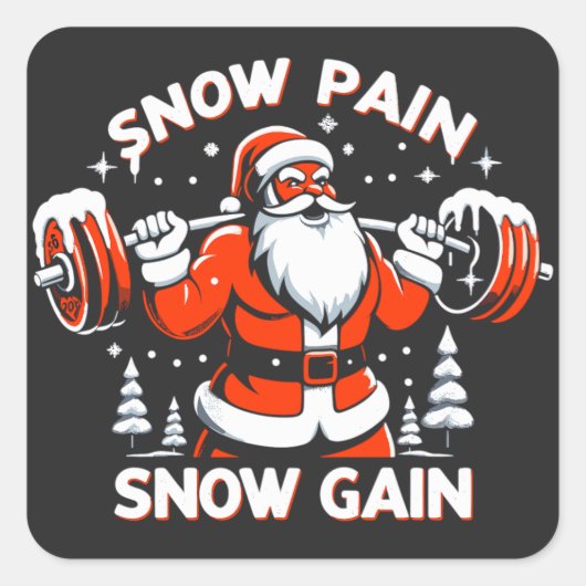 Schneeknall Schnee Gewinnen Weihnachts-Gymnastik W Quadratischer Aufkleber (Vorderseite)