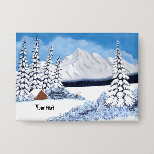 Schneeknopf Winter mit anpassbarem Text Button