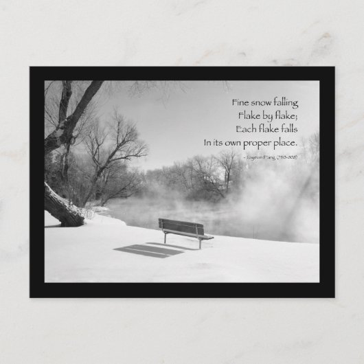 Schneeköne in Stille Postkarte (Vorderseite)
