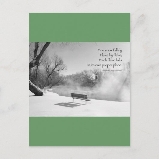 Schneeköne in Stille Postkarte (Vorderseite)