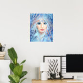 Schneekönig. Winter schöne Frau. Portrait. Poster (Heimbüro)