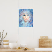 Schneekönig. Winter schöne Frau. Portrait. Poster (Küche)