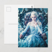 Schneekönigin auf ihrem Thron Postkarte (Vorne/Hinten)
