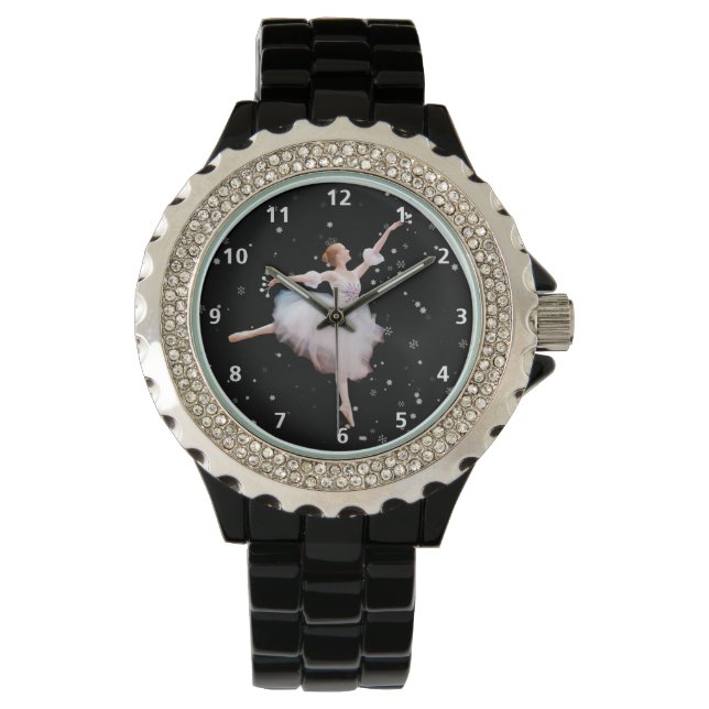 Schneekönigin Ballerina mit Zahlen Armbanduhr (Vorderseite)