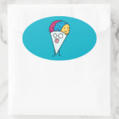 Schneekonzunge aus Fächereissirup, süßer Geschmack Ovaler Aufkleber (Tasche)