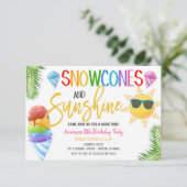 Schneekoppe und Sonnenschein-Party Einladung (Stehend Vorderseite)