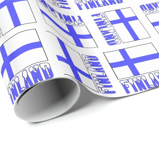 Schneekoppel in FINNLAND und Finnisch-Flaggen-Gesc Geschenkpapier (Rolleneckpunkt)