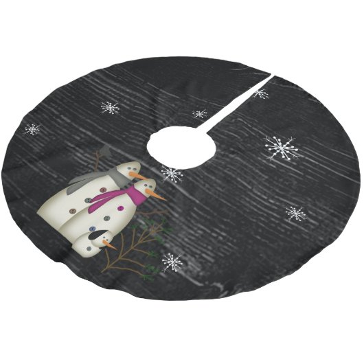 Schneekoppel mit Hunderock Polyester Weihnachtsbaumdecke (Schrägansicht)