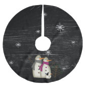 Schneekoppel mit Hunderock Polyester Weihnachtsbaumdecke (Vorderseite)