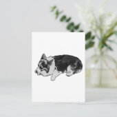 Schneekorn Hallo, Corgi Postkarte (Stehend Vorderseite)