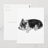 Schneekorn Hallo, Corgi Postkarte (Vorne/Hinten)