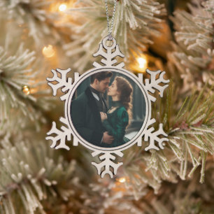 Schneekristall-Foto-Ornament mit individuellem Bil Schneeflocken Zinn-Ornament