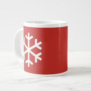 Schneekristall-Weihnachten-Riesen-Rot-Kaffeetasse Jumbo-Tasse