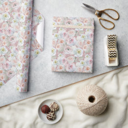 Schneekristalle blüten Rose nahtlos Muster Geschenkpapier