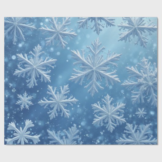 Schneekristalle Geschenkpapier (Flach)