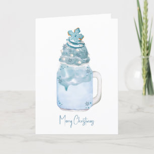 Schneekuchen-Weihnachts-Mason-Jar-Milchshake Feiertagskarte