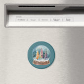 Schneekugel Bunter Weihnachtsbaumwald Magnet (In Situ (Geschirrspüler))