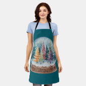 Schneekugel Bunter Weihnachtsbaumwald Schürze (Getragen)