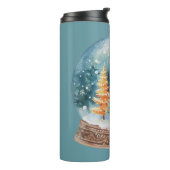 Schneekugel Bunter Weihnachtsbaumwald Thermosbecher (Nach links gedreht)