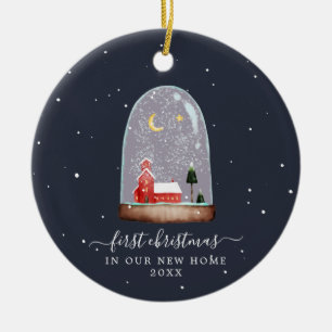 Schneekugel   Erste Weihnachts-Zuhause Keramik Ornament