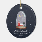 Schneekugel | Erste Weihnachts-Zuhause Keramik Ornament (Links)