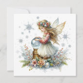 Schneekugel-Fee-Weihnachtskarte (Vorderseite)
