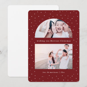 Schneekugel-Foto rote Weihnachtsfeiertagskarte