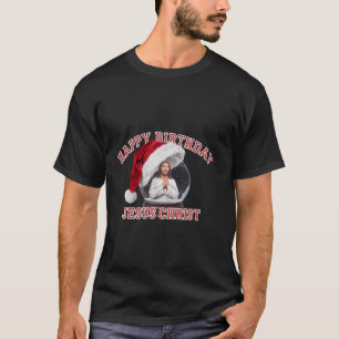 Schneekugel Jesus Christus Geburtstag Weihnachten  T-Shirt