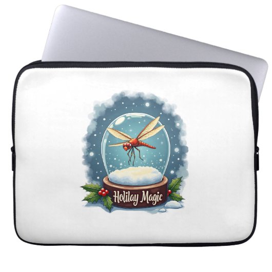 Schneekugel Libelle Laptopschutzhülle (Vorderseite)